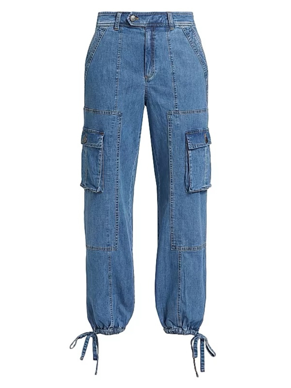 Cinq a Sept Blue Denim High Waist Cargo Jogger Jeans Women’s Size 2